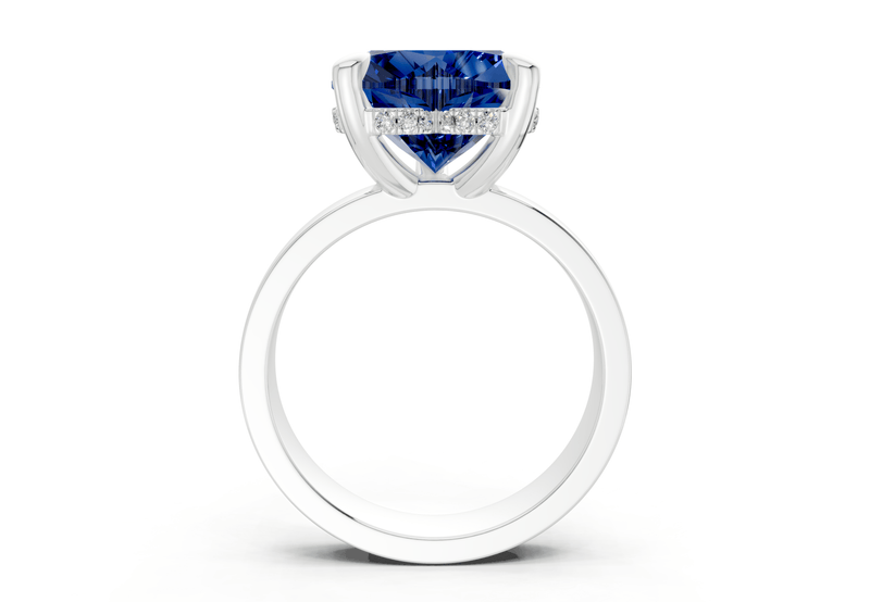 Echo Sapphire Gemstone Solitaire Heart Cut 4mm Engagement Ring - Ring Premier