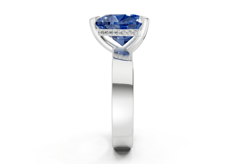 Echo Sapphire Gemstone Solitaire Heart Cut 4mm Engagement Ring - Ring Premier