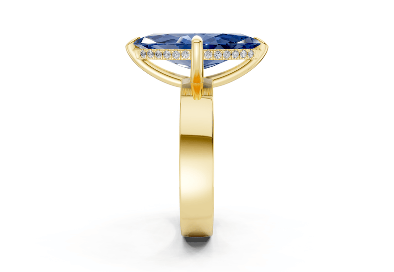 Echo Sapphire Gemstone Solitaire Marquise Cut 4mm Engagement Ring - Ring Premier