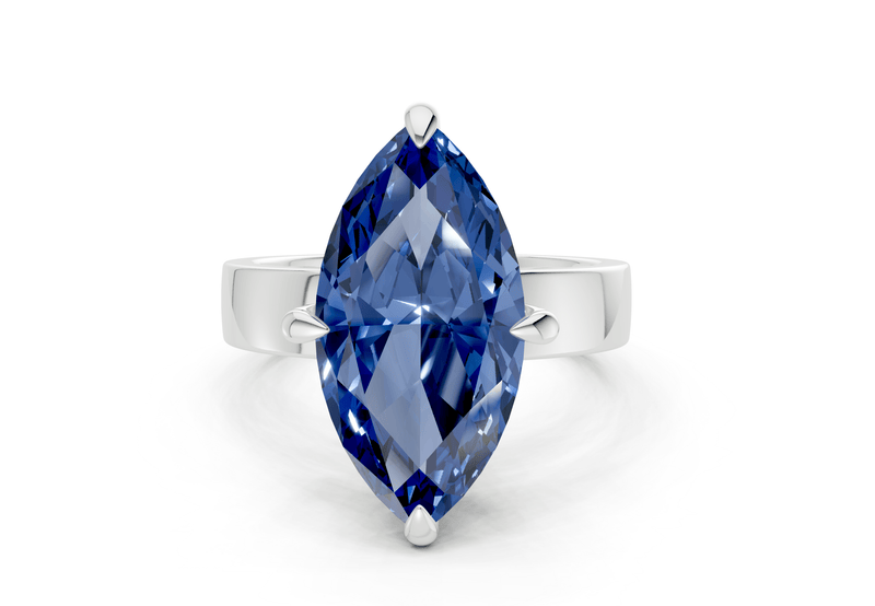 Echo Sapphire Gemstone Solitaire Marquise Cut 4mm Engagement Ring - Ring Premier