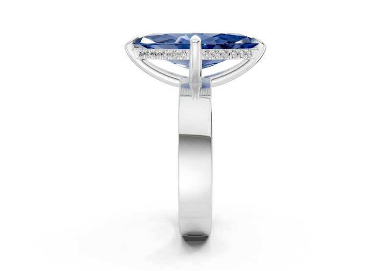 Echo Sapphire Gemstone Solitaire Marquise Cut 4mm Engagement Ring - Ring Premier