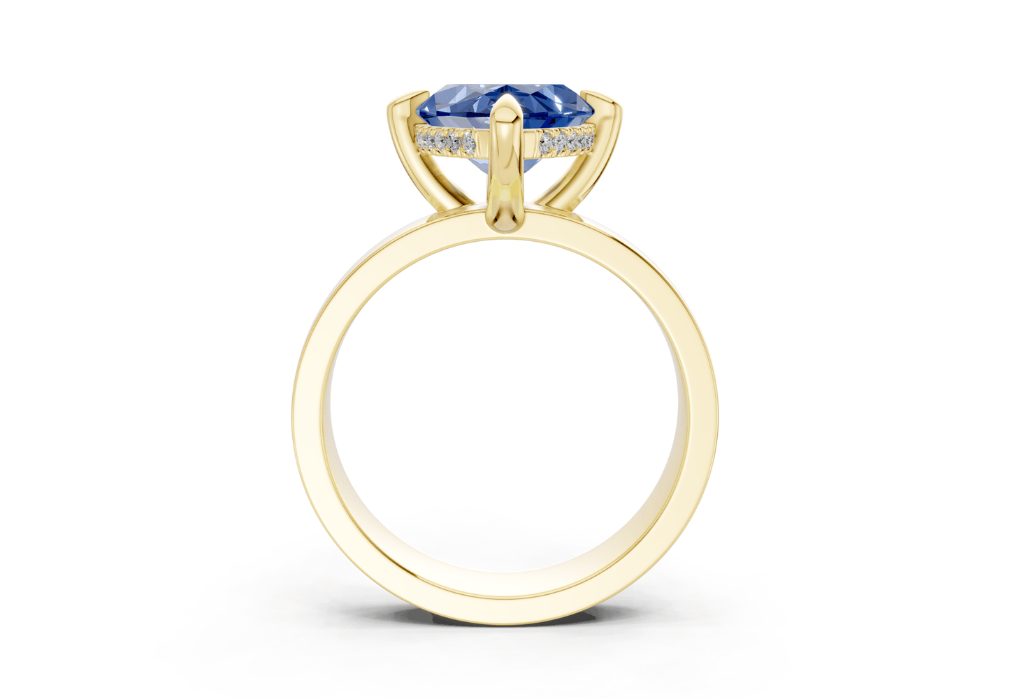 Echo Sapphire Gemstone Solitaire Marquise Cut 4mm Engagement Ring - Ring Premier