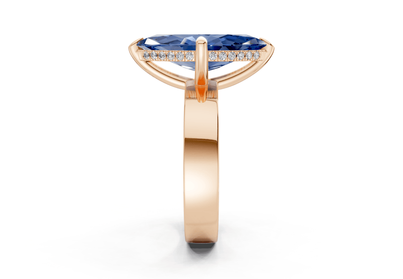 Echo Sapphire Gemstone Solitaire Marquise Cut 4mm Engagement Ring - Ring Premier