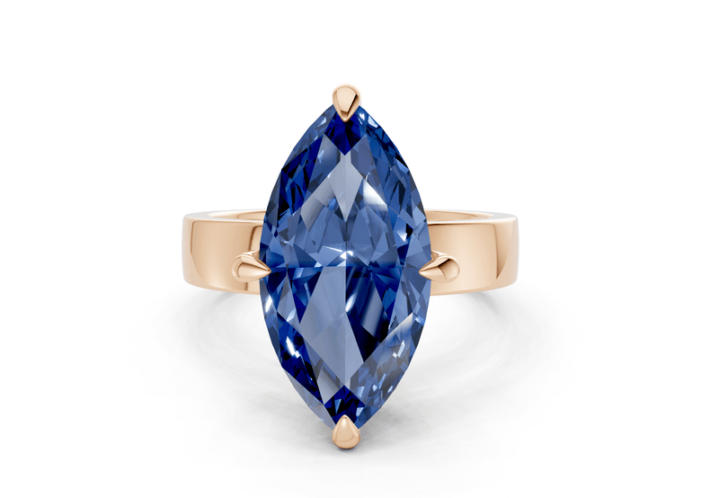 Echo Sapphire Gemstone Solitaire Marquise Cut 4mm Engagement Ring - Ring Premier