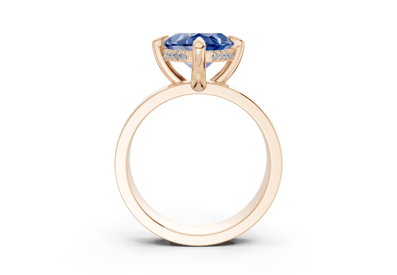 Echo Sapphire Gemstone Solitaire Marquise Cut 4mm Engagement Ring - Ring Premier