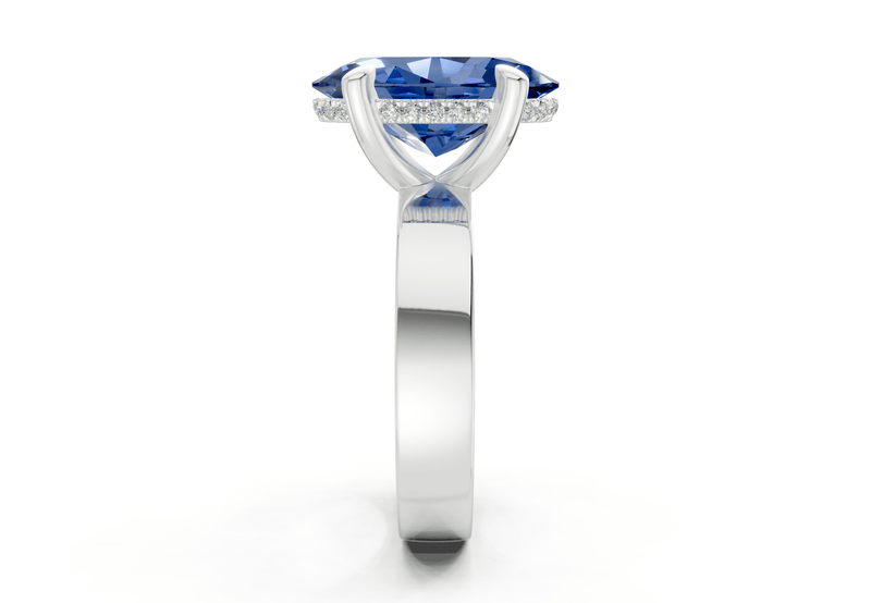 Echo Sapphire Gemstone Solitaire Oval Cut 4mm Engagement Ring - Ring Premier