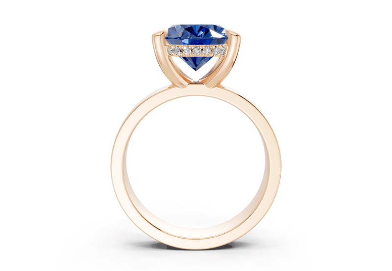 Echo Sapphire Gemstone Solitaire Oval Cut 4mm Engagement Ring - Ring Premier
