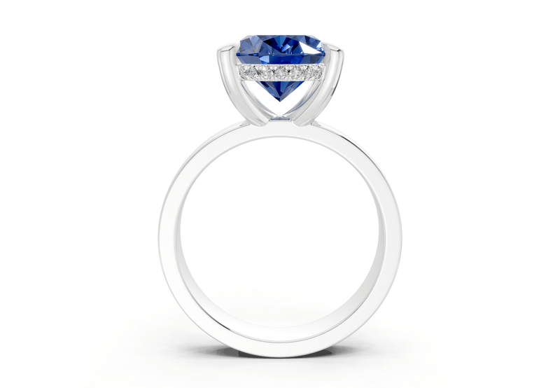 Echo Sapphire Gemstone Solitaire Oval Cut 4mm Engagement Ring - Ring Premier
