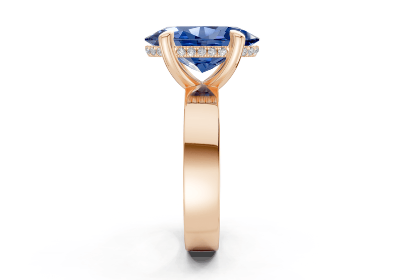 Echo Sapphire Gemstone Solitaire Oval Cut 4mm Engagement Ring - Ring Premier