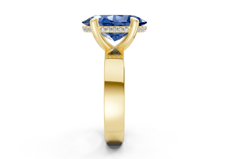 Echo Sapphire Gemstone Solitaire Oval Cut 4mm Engagement Ring - Ring Premier