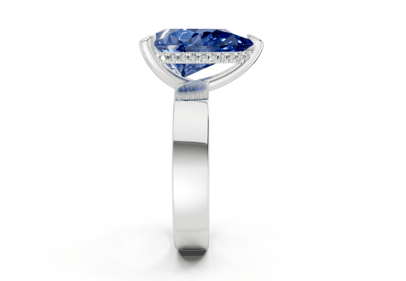 Echo Sapphire Gemstone Solitaire Pear Cut 4mm Engagement Ring - Ring Premier