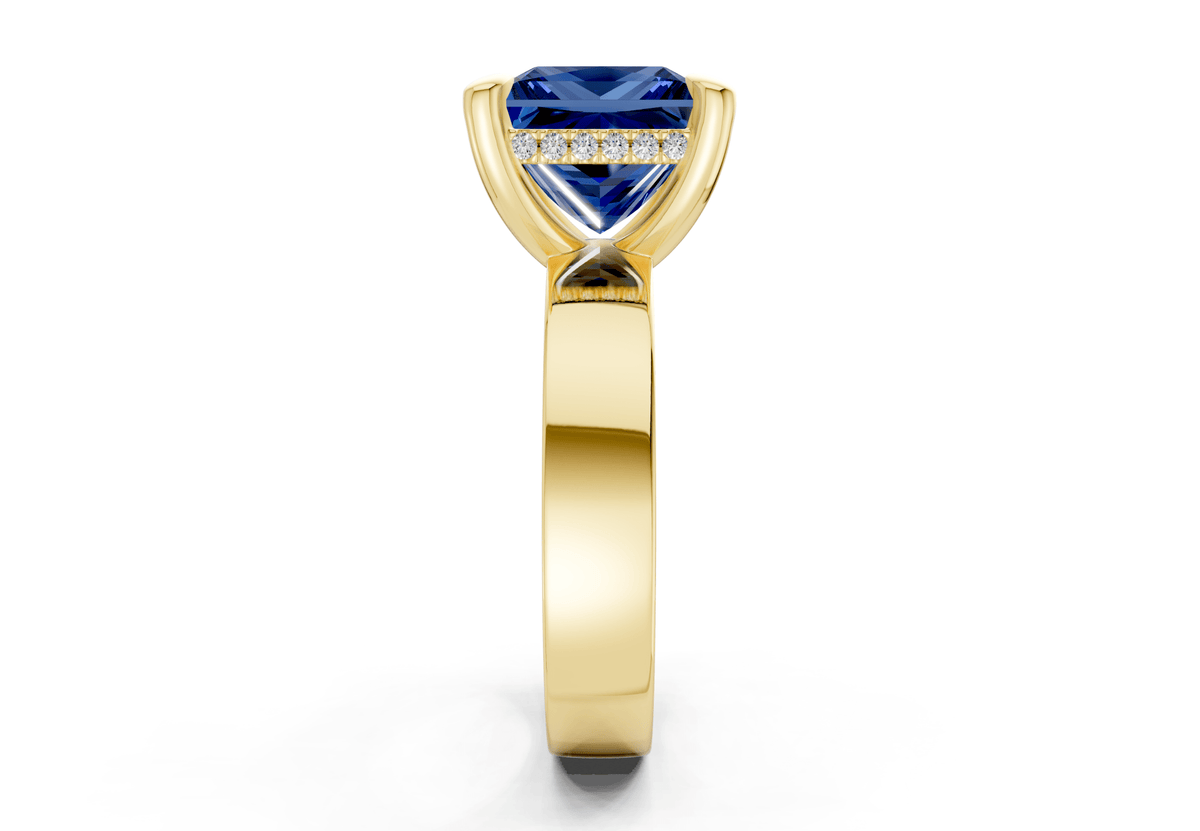 Echo Sapphire Gemstone Solitaire Princess Cut 4mm Engagement Ring