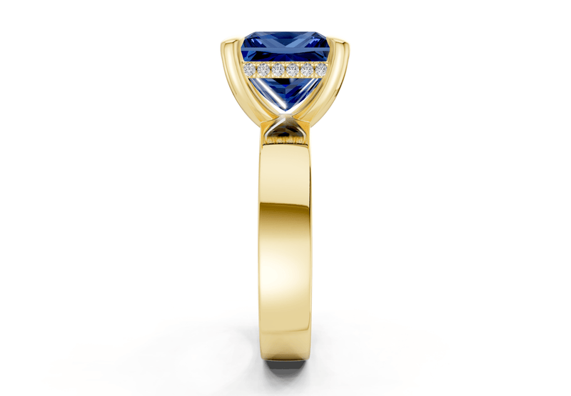 Echo Sapphire Gemstone Solitaire Princess Cut 4mm Engagement Ring - Ring Premier