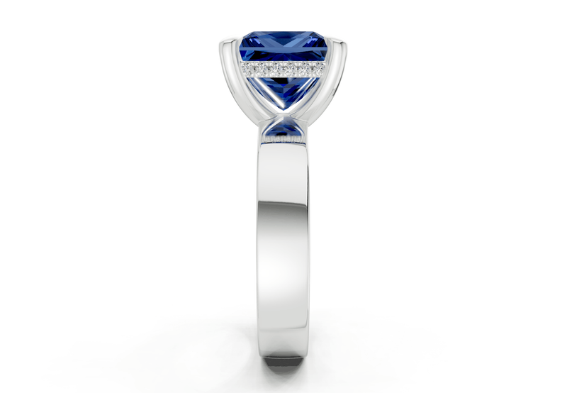 Echo Sapphire Gemstone Solitaire Princess Cut 4mm Engagement Ring - Ring Premier