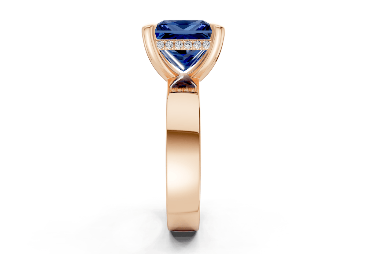 Echo Sapphire Gemstone Solitaire Princess Cut 4mm Engagement Ring