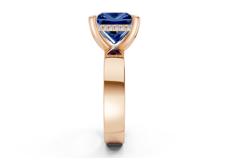 Echo Sapphire Gemstone Solitaire Princess Cut 4mm Engagement Ring - Ring Premier