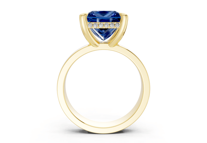 Echo Sapphire Gemstone Solitaire Princess Cut 4mm Engagement Ring