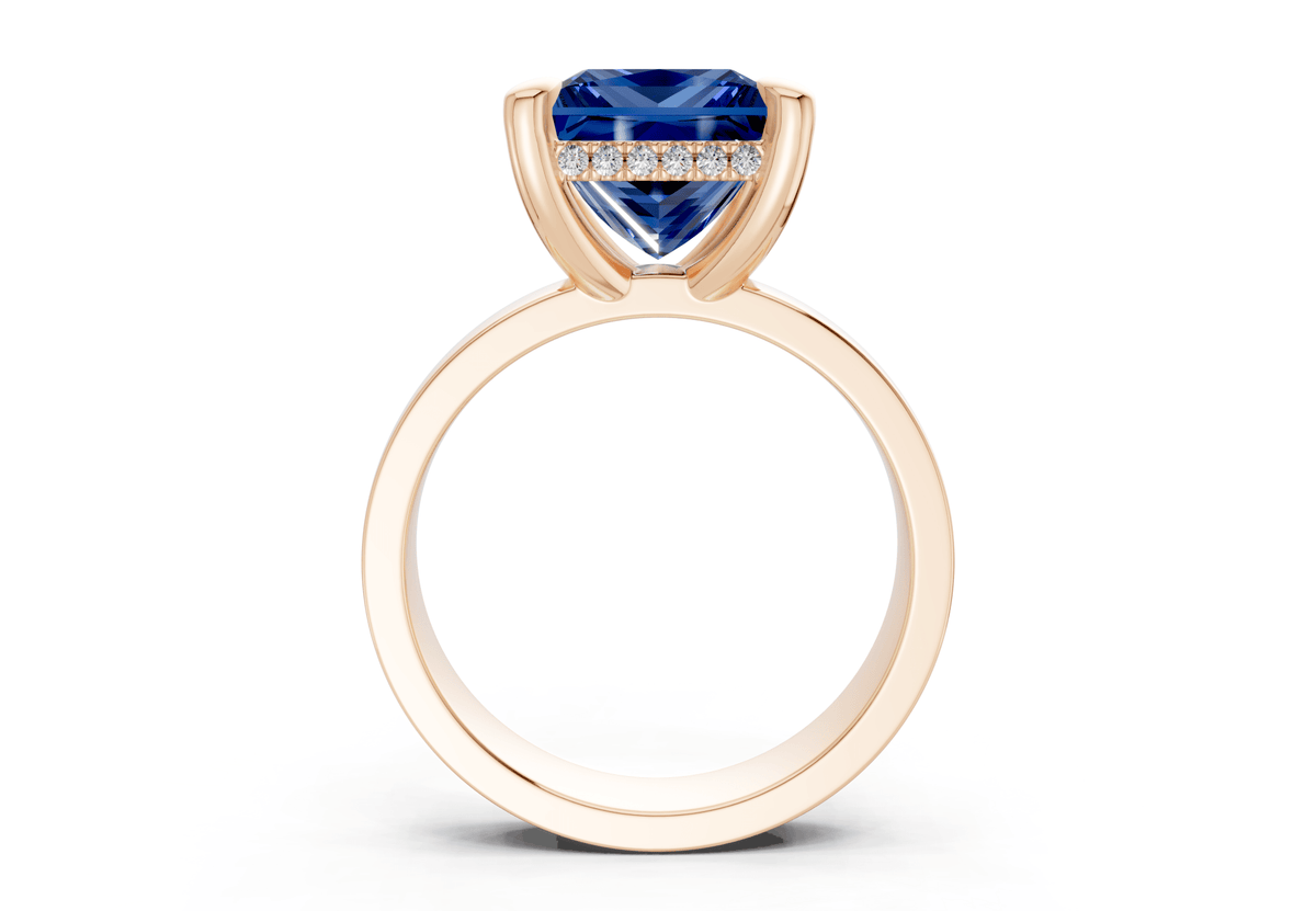 Echo Sapphire Gemstone Solitaire Princess Cut 4mm Engagement Ring