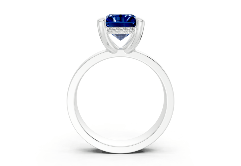 Echo Sapphire Gemstone Solitaire Radiant Cut 4mm Engagement Ring - Ring Premier