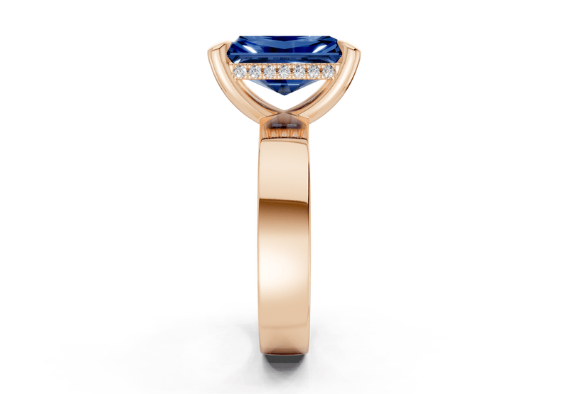 Echo Sapphire Gemstone Solitaire Radiant Cut 4mm Engagement Ring - Ring Premier