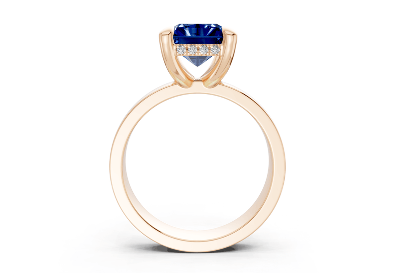 Echo Sapphire Gemstone Solitaire Radiant Cut 4mm Engagement Ring - Ring Premier