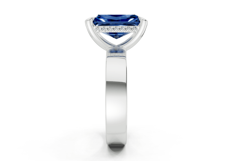 Echo Sapphire Gemstone Solitaire Radiant Cut 4mm Engagement Ring - Ring Premier
