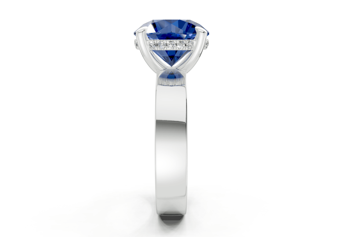 Echo Sapphire Gemstone Solitaire Round Cut 4mm Engagement Ring