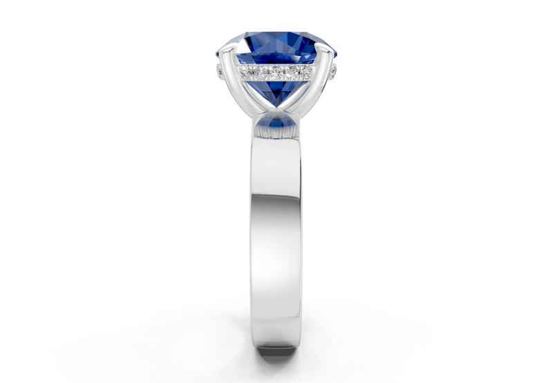 Echo Sapphire Gemstone Solitaire Round Cut 4mm Engagement Ring - Ring Premier