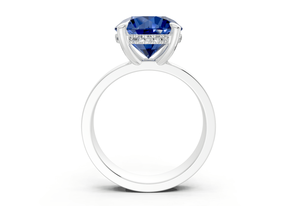 Echo Sapphire Gemstone Solitaire Round Cut 4mm Engagement Ring