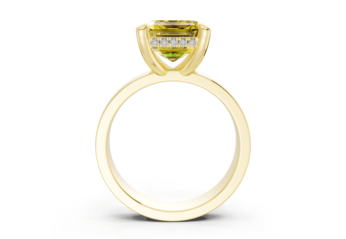Echo Yellow Diamond Solitaire Emerald Cut 4mm Engagement Ring