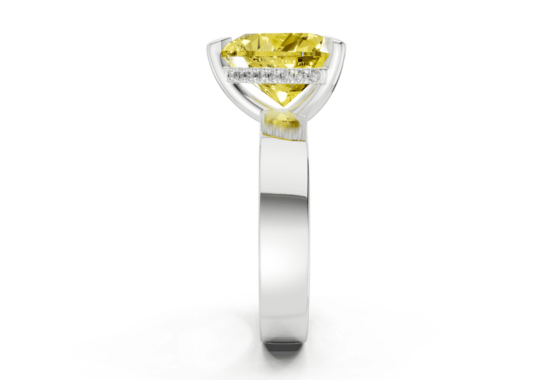 Echo Yellow Diamond Solitaire Heart Cut 4mm Engagement Ring - Ring Premier