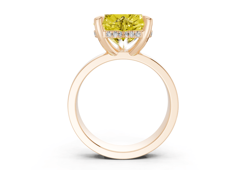 Echo Yellow Diamond Solitaire Heart Cut 4mm Engagement Ring - Ring Premier