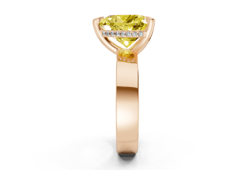 Echo Yellow Diamond Solitaire Heart Cut 4mm Engagement Ring - Ring Premier