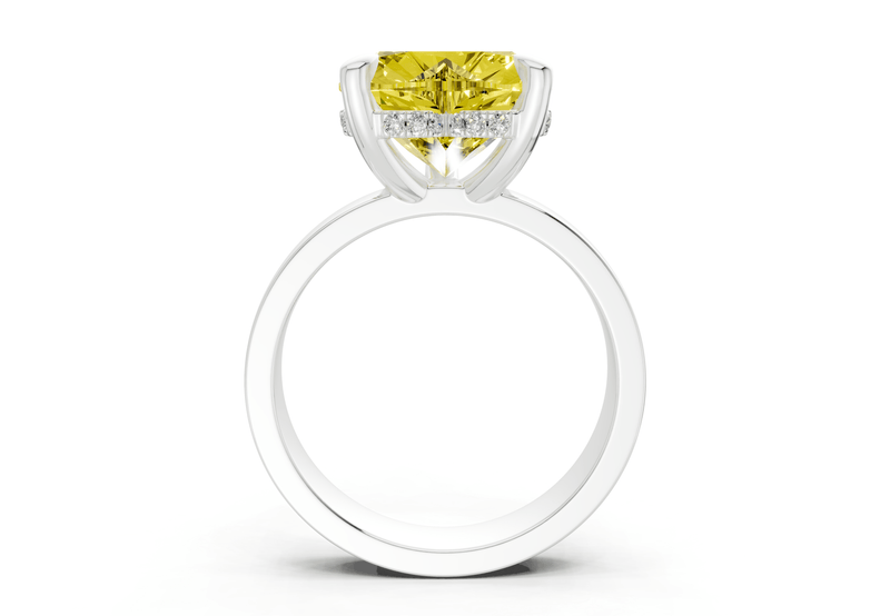 Echo Yellow Diamond Solitaire Heart Cut 4mm Engagement Ring - Ring Premier