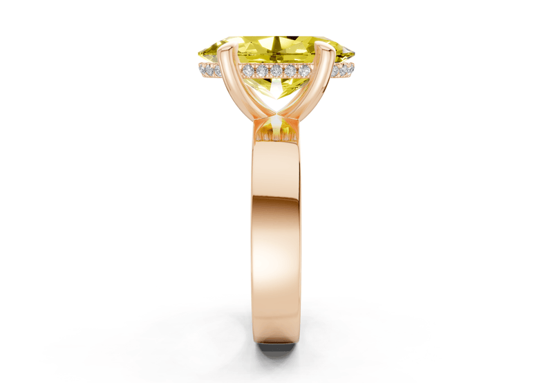 Echo Yellow Diamond Solitaire Oval Cut 4mm Engagement Ring - Ring Premier