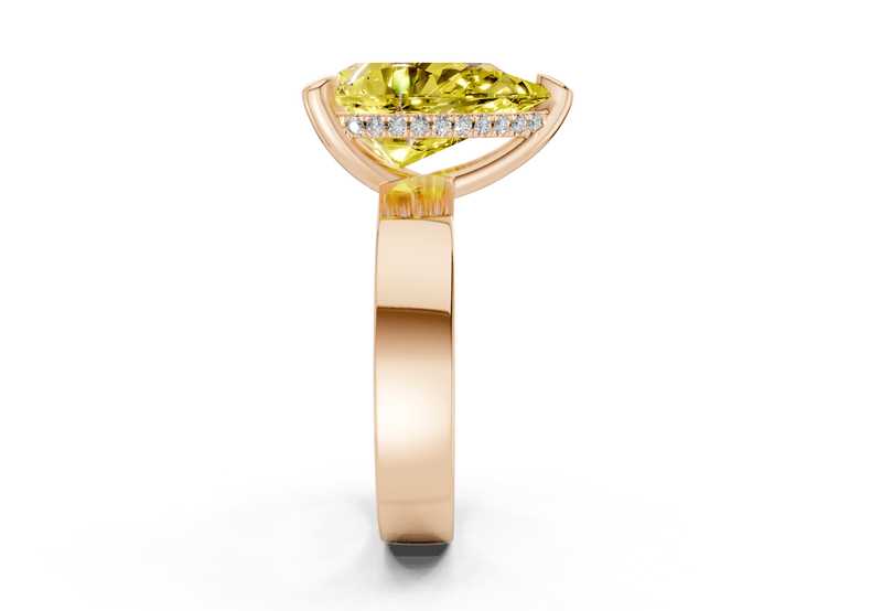 Echo Yellow Diamond Solitaire Pear Cut 4mm Engagement Ring - Ring Premier