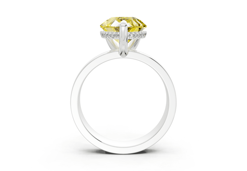 Echo Yellow Diamond Solitaire Pear Cut 4mm Engagement Ring - Ring Premier