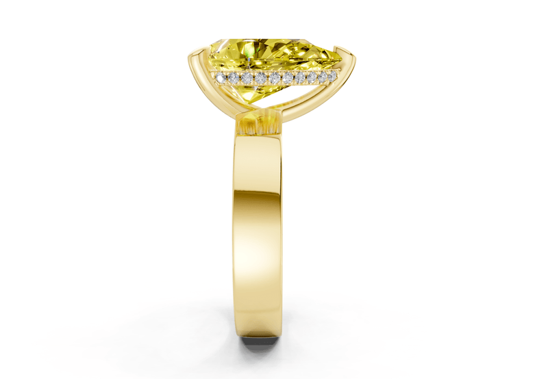 Echo Yellow Diamond Solitaire Pear Cut 4mm Engagement Ring - Ring Premier