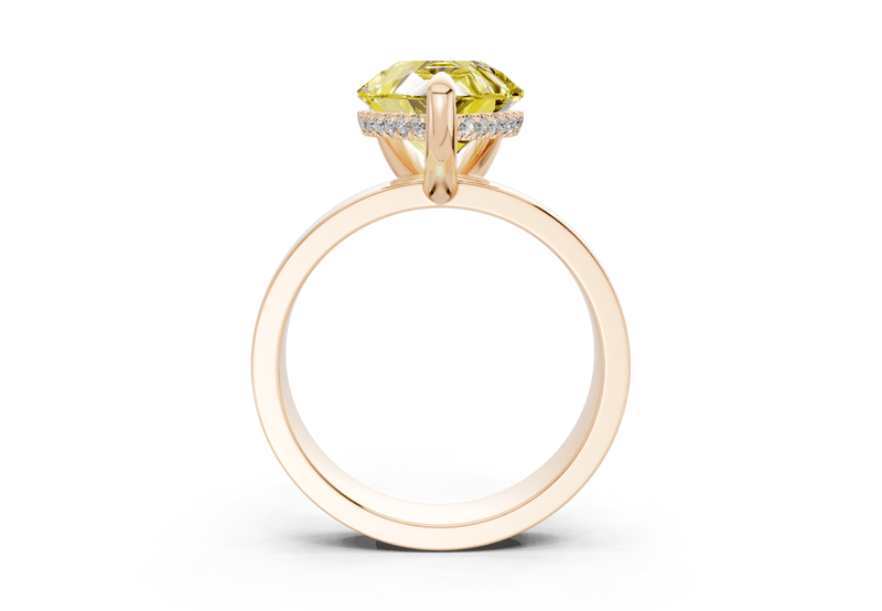 Echo Yellow Diamond Solitaire Pear Cut 4mm Engagement Ring - Ring Premier