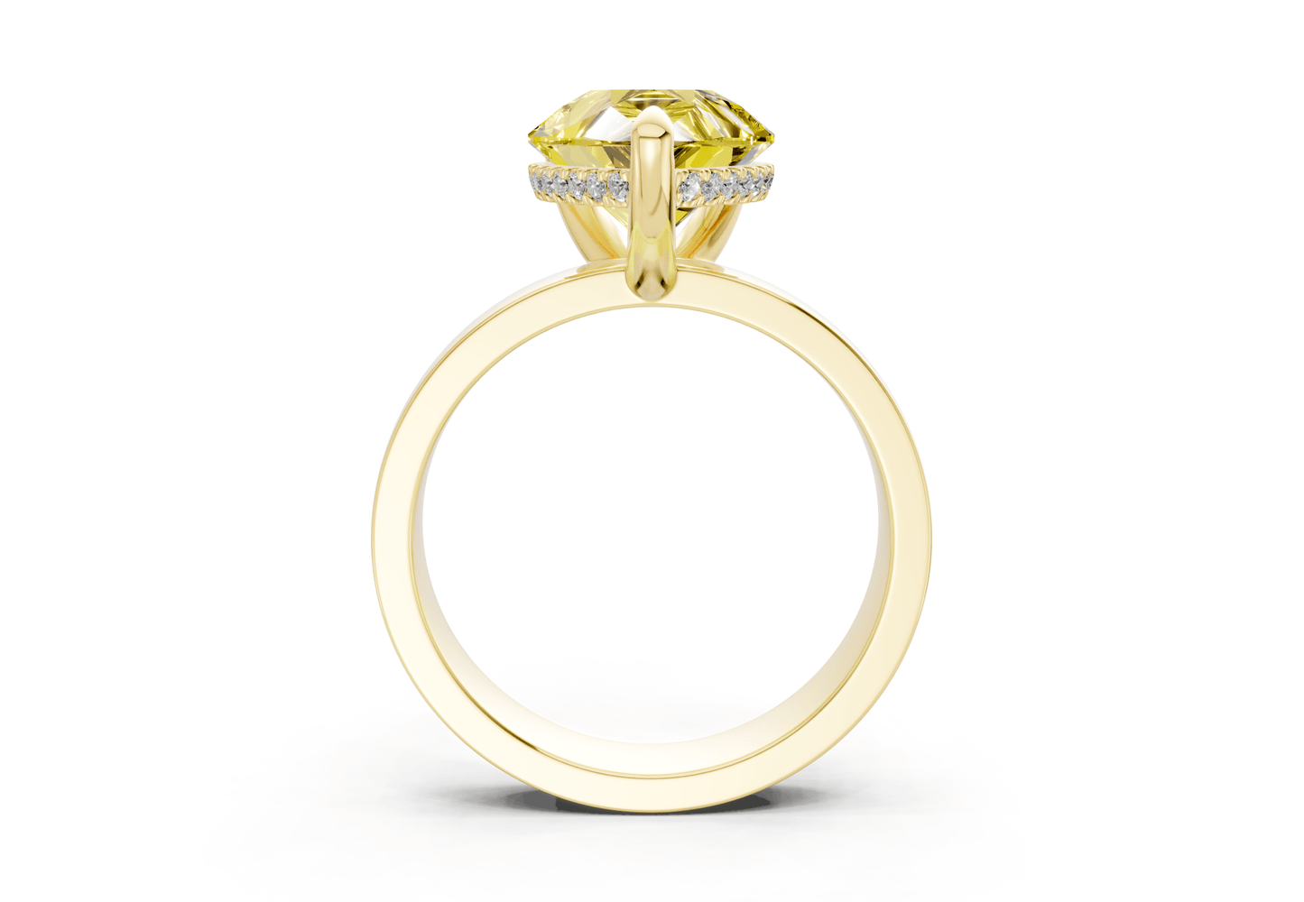 Echo Yellow Diamond Solitaire Pear Cut 4mm Engagement Ring - Ring Premier