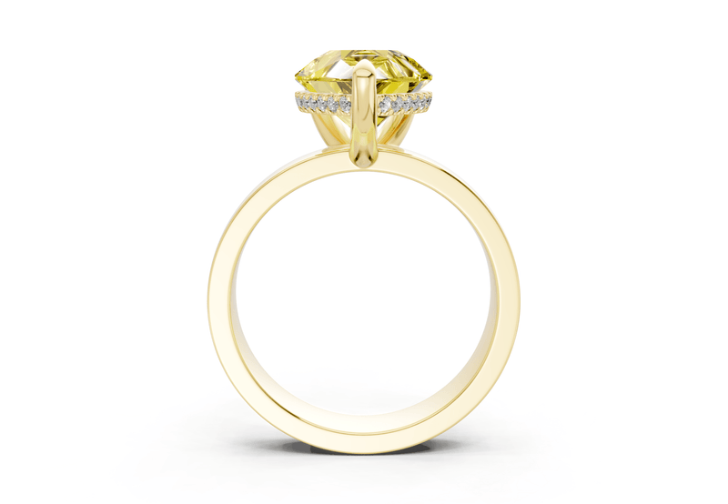 Echo Yellow Diamond Solitaire Pear Cut 4mm Engagement Ring