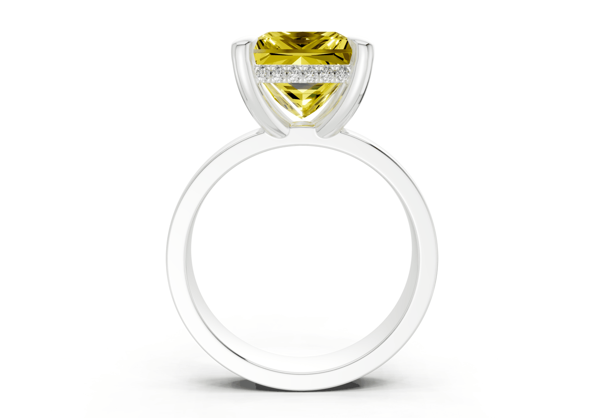 Echo Yellow Diamond Solitaire Princess Cut 4mm Engagement Ring