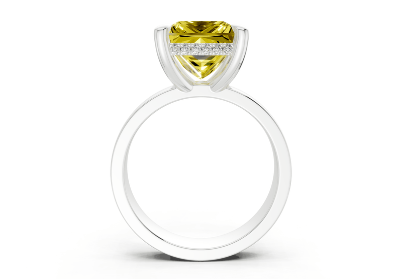 Echo Yellow Diamond Solitaire Princess Cut 4mm Engagement Ring - Ring Premier