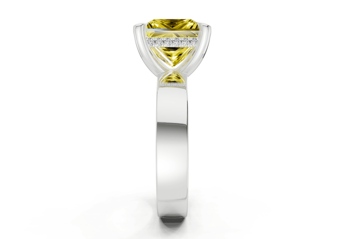 Echo Yellow Diamond Solitaire Princess Cut 4mm Engagement Ring