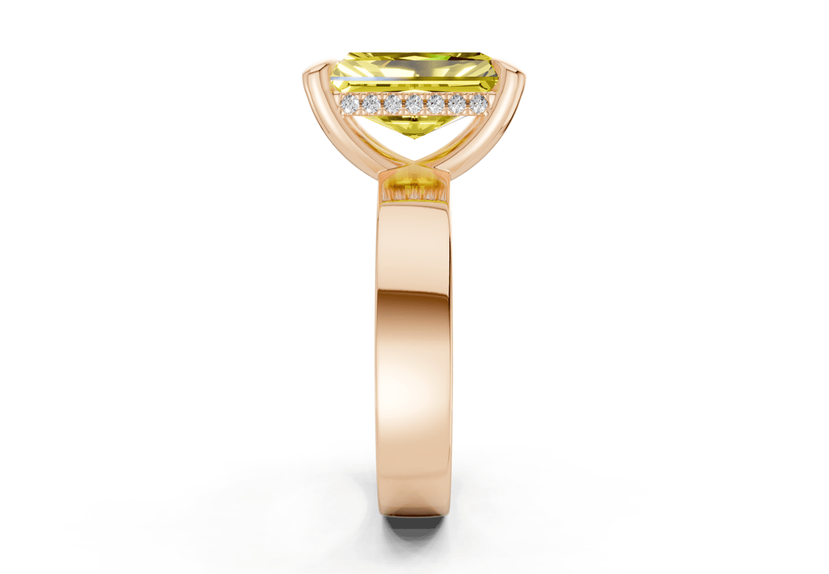 Echo Yellow Diamond Solitaire Radiant Cut 4mm Engagement Ring
