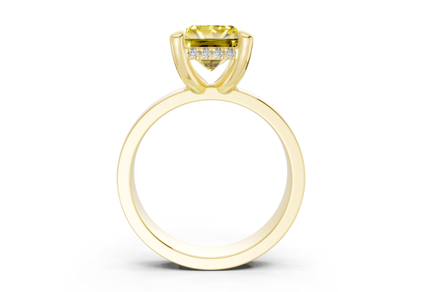 Echo Yellow Diamond Solitaire Radiant Cut 4mm Engagement Ring