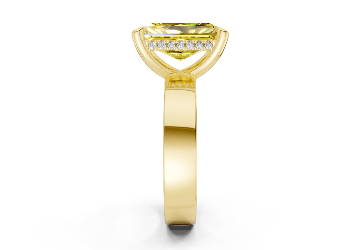 Echo Yellow Diamond Solitaire Radiant Cut 4mm Engagement Ring