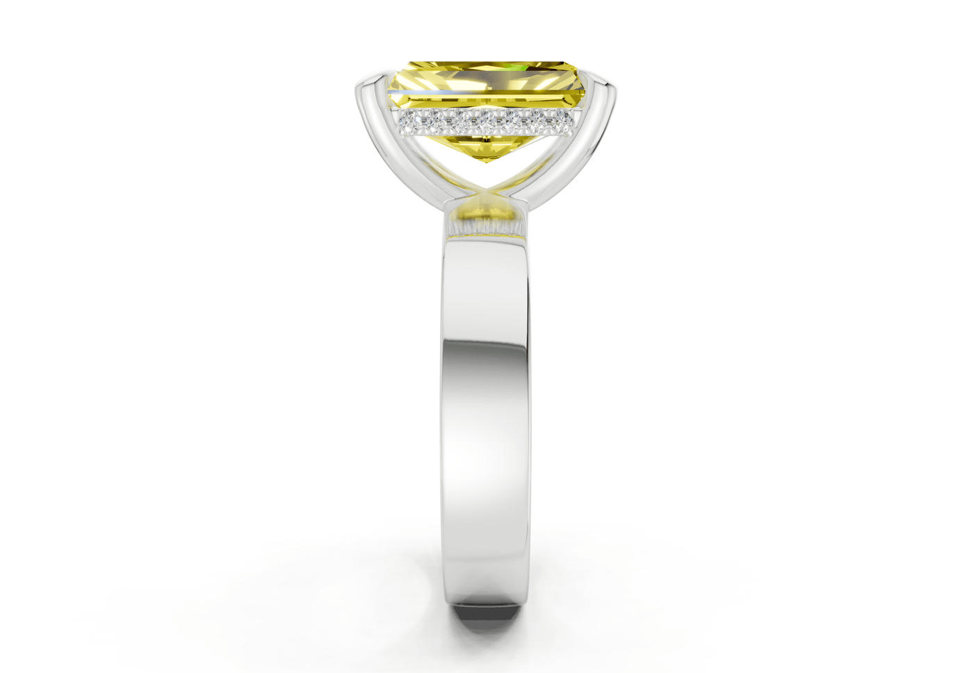 Echo Yellow Diamond Solitaire Radiant Cut 4mm Engagement Ring