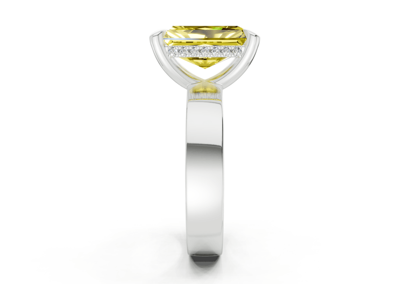 Echo Yellow Diamond Solitaire Radiant Cut 4mm Engagement Ring - Ring Premier