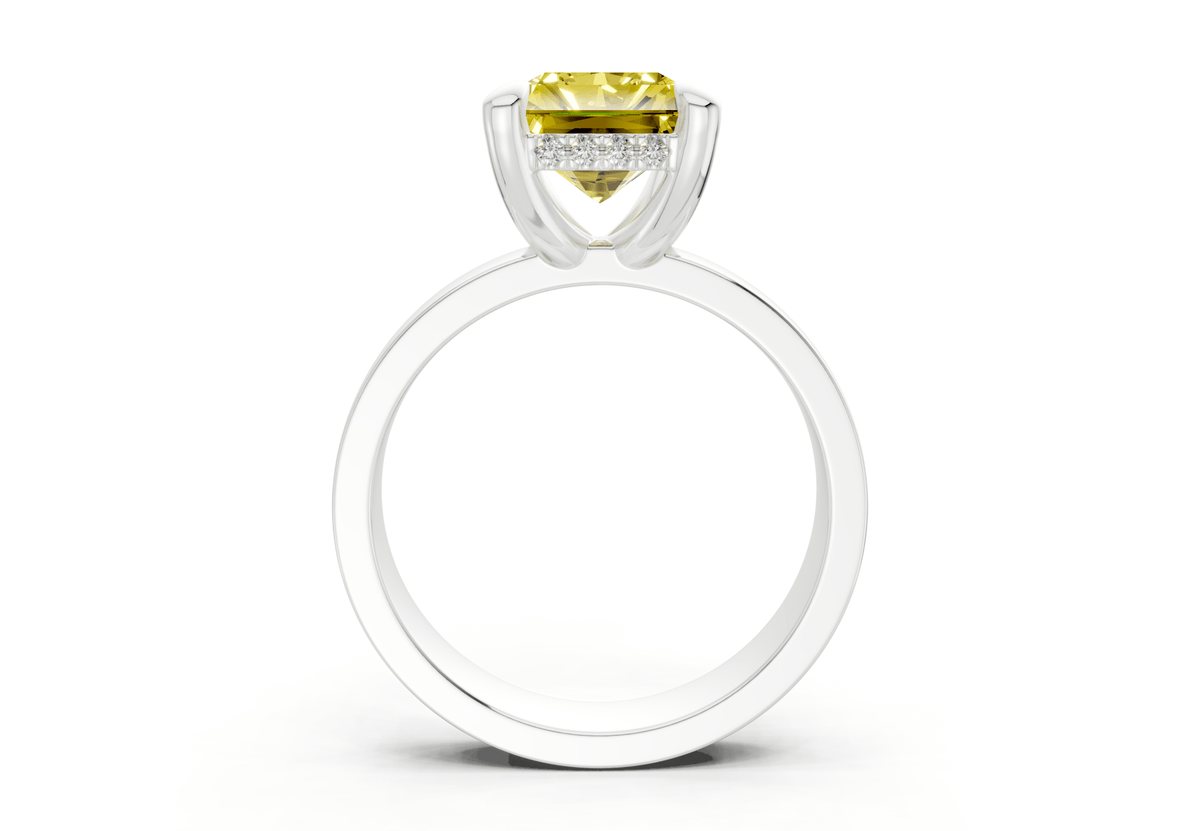 Echo Yellow Diamond Solitaire Radiant Cut 4mm Engagement Ring